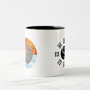 Tasse 2 Couleurs Cadran Organique Yin Yang Bagua