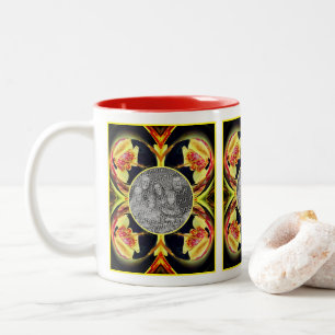 Tasse 2 Couleurs Cadre Abstrait Lily Floral Créez votre propre phot