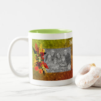 Tasse 2 Couleurs Cadre de Bouquet d'art floral Photo personnalisée