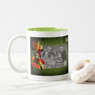 Tasse 2 Couleurs Cadre de bouquet de fleurs colorées Photo personna