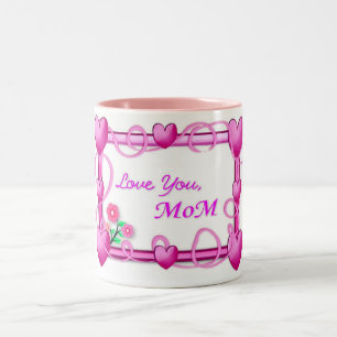 Tasse 2 Couleurs Cadre de coeur - Fête des mères