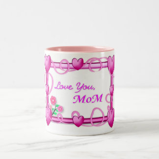 Tasse 2 Couleurs Cadre de coeur - Fête des mères