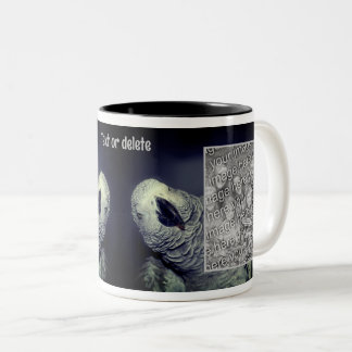 Tasse 2 Couleurs Cadre de perroquet gris d'Afrique Ajoutez votre ph