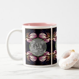 Tasse 2 Couleurs Cadre d'orchidée rose sauvage Ajouter votre photo