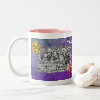 Tasse 2 Couleurs Cadre d'ours en peluche mignon Photo personnalisée