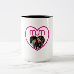 Tasse 2 Couleurs Cadre photo MAMAN Rose Amour