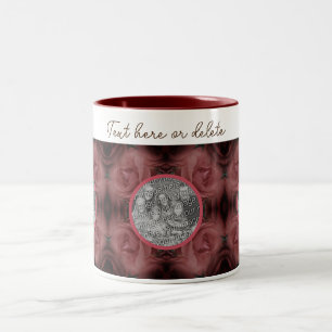 Tasse 2 Couleurs Cadre Rose Rouge Personnalisé Ajouter Votre Photo