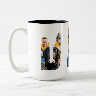 Tasse 2 Couleurs Cadres photo personnalisables pour la fête des pèr