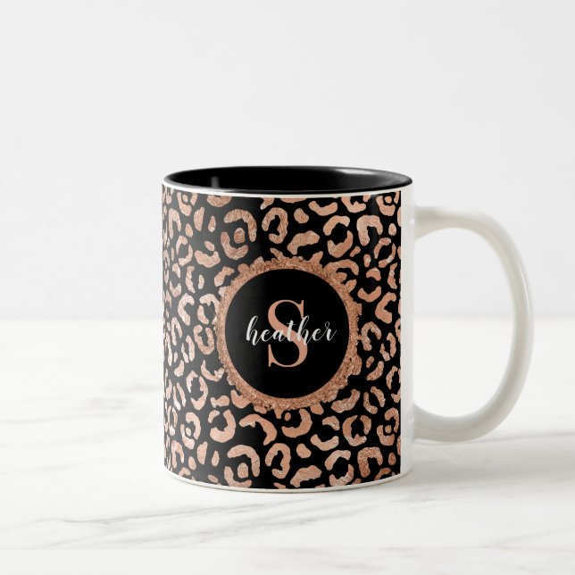 Tasse 2 Couleurs Café à deux tons Poster de animal Monogram Girly L (Droit)