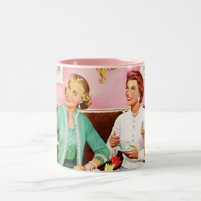 TASSE 2 COULEURS CAFÉ À THÉ DES ANNÉES 1950 (Centre)