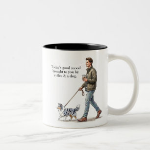 Tasse 2 Couleurs Café et un Berger des Shetland bleu merle rendent