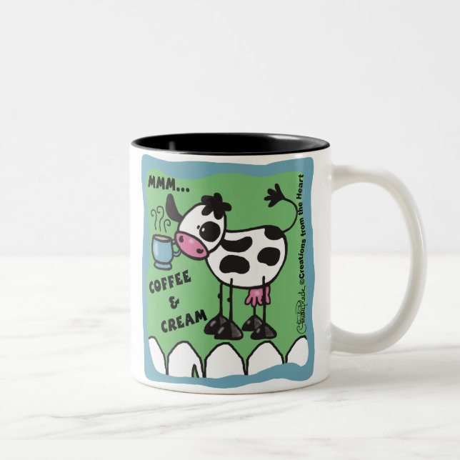 Tasse 2 Couleurs Café et vache à la crème (Droit)