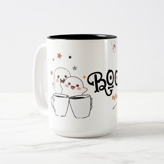 Tasse 2 Couleurs Café Ghost Cute Boo-tiful Morning Halloween (Devant gauche)