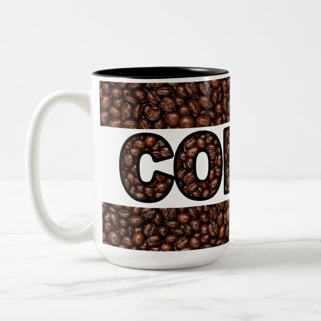 Tasse 2 Couleurs Café Grains de Café (Gauche)