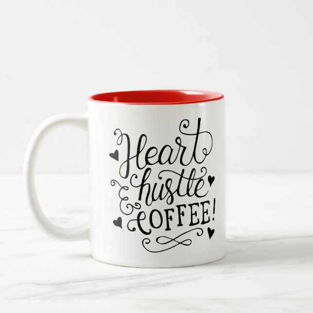 Tasse 2 Couleurs Café Heart Hustle (Gauche)