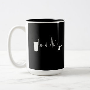 Tasse 2 Couleurs Café Heartbeat Café Cup Amateurs de caféine