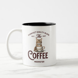 Tasse 2 Couleurs Café Meowster : Cadeau drôle pour amateur de chats
