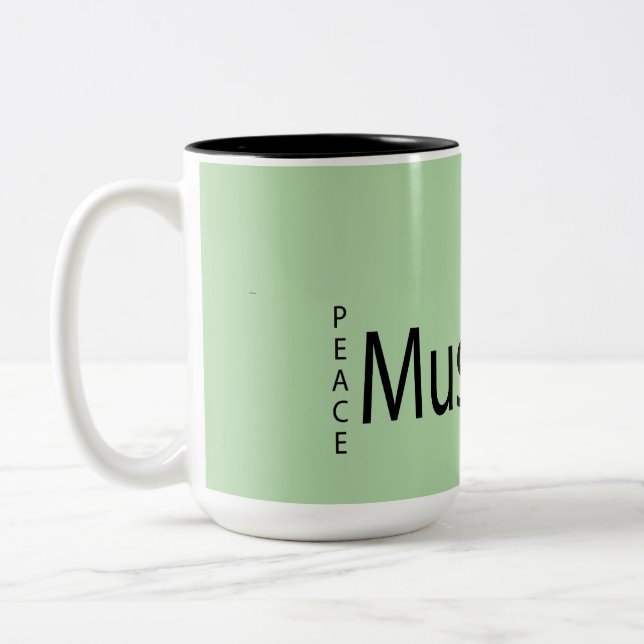 Tasse 2 Couleurs "Café + Musique = Paix  (Gauche)