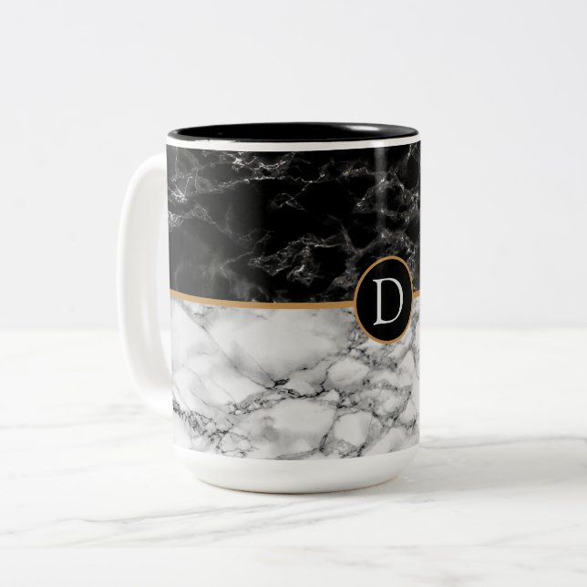 Tasse 2 Couleurs Café noir et blanc (Devant gauche)