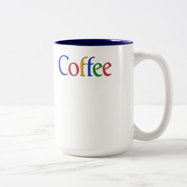 Tasse 2 Couleurs café - police de google (Droit)