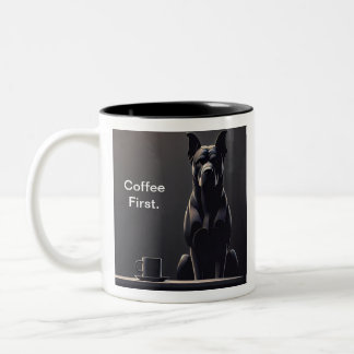 Tasse 2 Couleurs Café Premier chien noir