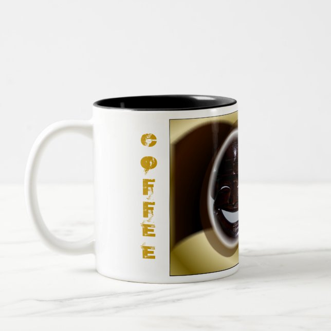 Tasse 2 Couleurs Café/Sans Café Heureux Triste (Gauche)