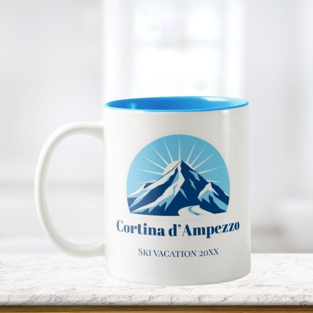 Tasse 2 Couleurs Café souvenir Cortina d’Ampezzo Italie (Créateur téléchargé)