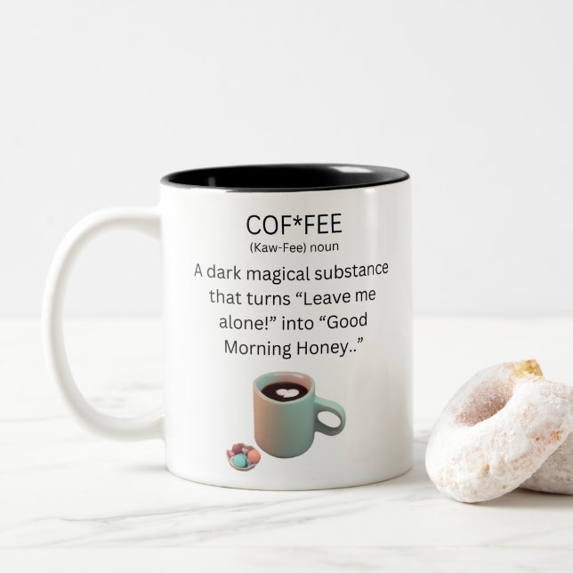 Tasse 2 Couleurs Café Une Substance Magique (Avec donut)