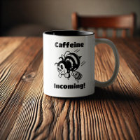 Caféine entrant ! Drôle Abeille Avec Sceau Cartoon