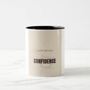 Tasse 2 Couleurs Caféine et Confiance Citation Motivante pour Amate