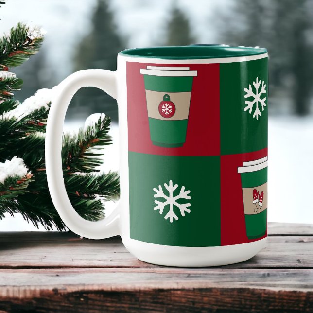 Tasse 2 Couleurs Cafés de Noël Flammes de neige (Créateur téléchargé)