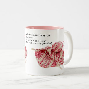 Tasse 2 Couleurs "Caffeinated Garter Stitch" - rose Tricot