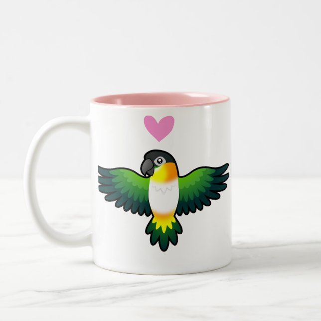 Tasse 2 Couleurs Caique / Inséparable / Pionus / Amour de perroquet (Gauche)