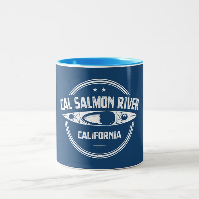 Tasse 2 Couleurs Cal Saumon River Californie Kayak (Centre)
