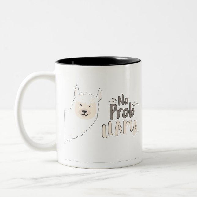 Tasse 2 Couleurs Calembour de lama, aucun calembour de Problema, (Gauche)