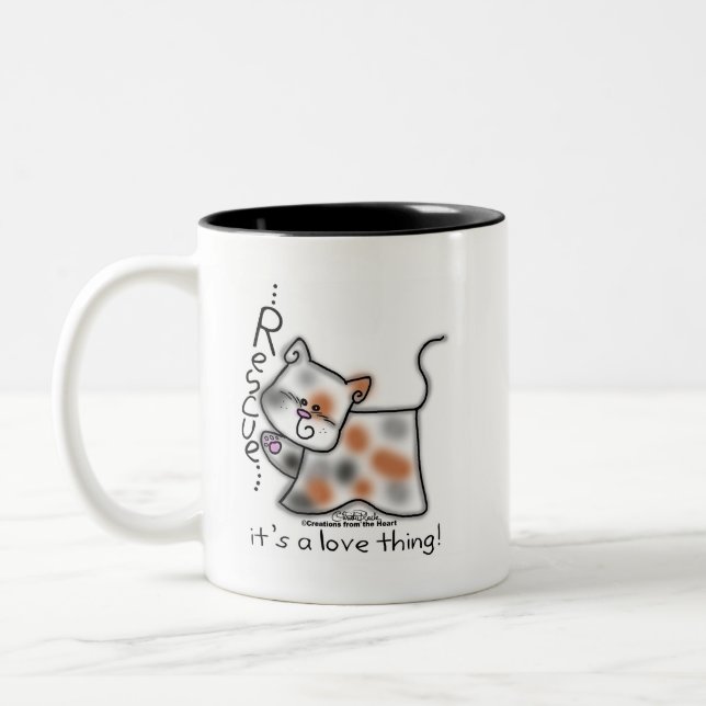 Tasse 2 Couleurs Calico SECOURT...c'est un truc d'amour ! (Gauche)