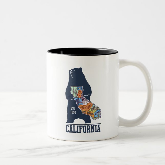 Tasse 2 Couleurs  California Bear Golden    StateMug (Droit)