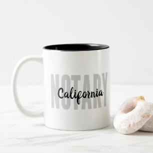 Tasse 2 Couleurs Californie Noir Noir Faded Grand Police