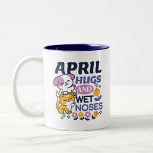 Tasse 2 Couleurs Câlins d'avril et nez mouillés – Art de chien et d