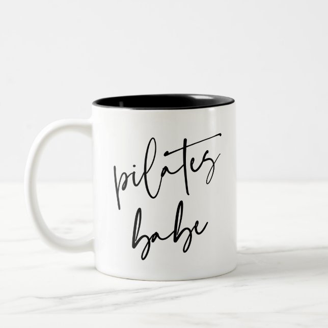 Tasse 2 Couleurs Calligraphie moderne entraînement Gym Pilates Babe (Gauche)