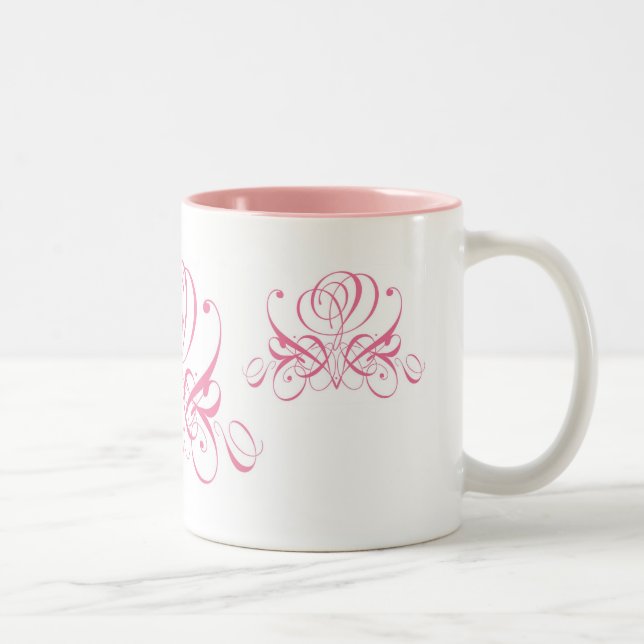Tasse 2 Couleurs Calligraphie rose (Droit)
