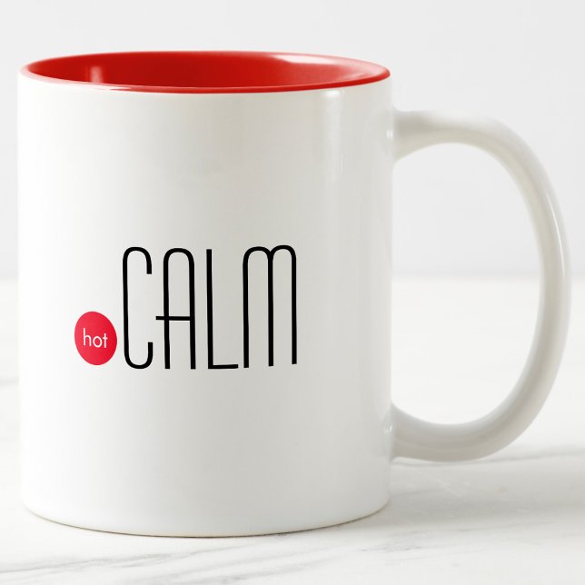 Tasse 2 Couleurs Calme chaud : Expression technique amusante de l'e (Créateur téléchargé)