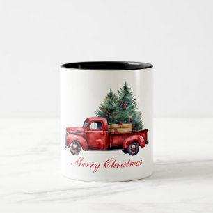 Tasse 2 Couleurs Camion de Noël avec arbre2