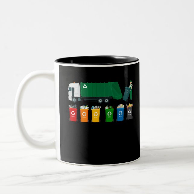 Tasse 2 Couleurs Camion de recyclage (Gauche)