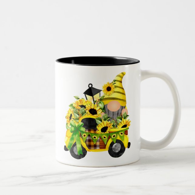 Tasse 2 Couleurs Camion de tournesol Gnomes (Droit)