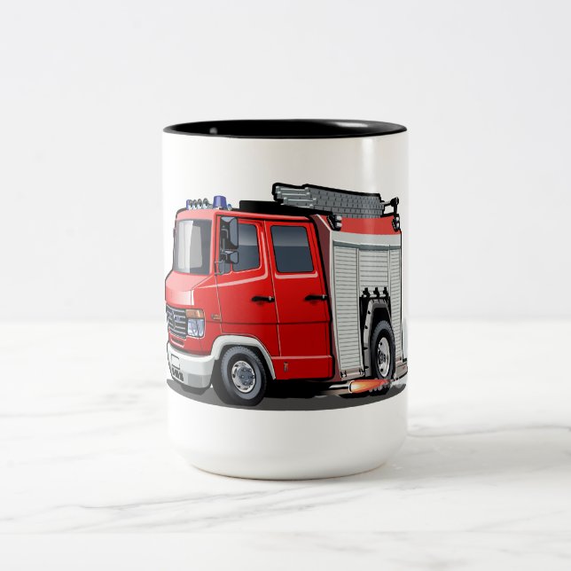 Tasse 2 Couleurs Camion-feu de dessin (Centre)