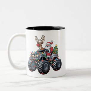 Tasse 2 Couleurs Camion monstre Noël Santa Fêtes Enfants