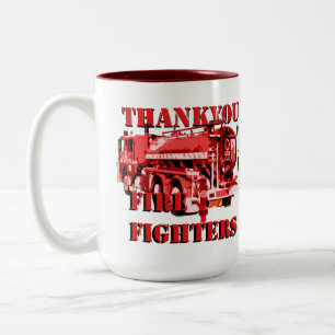 Tasse 2 Couleurs Camion Pompiers Rouges Avec Logo Des Pompiers De M