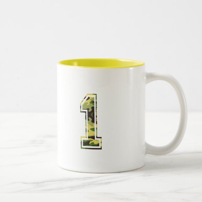 Tasse 2 Couleurs Camo vert et jaune de #1 (Droit)