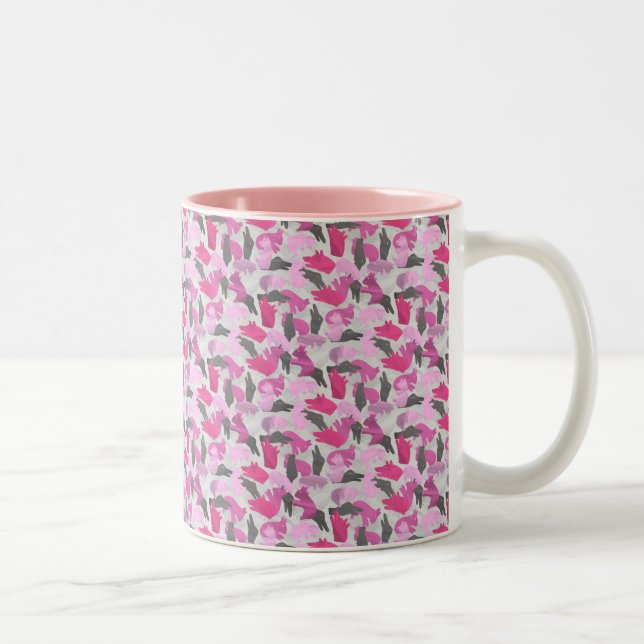 Tasse 2 Couleurs Camouflage animal Silhouette rose (Droit)
